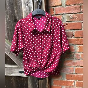 Women’s Burgundy Polka Dot Shirt! ✨